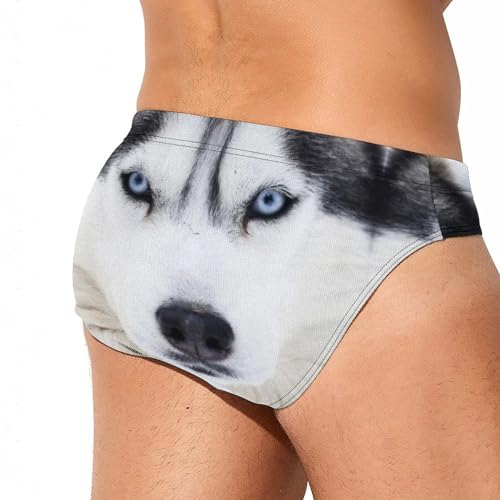 Siberian Husky Mens Swim Briefs Quick Dry Swimming Trunks Training Swimsuit Low Rise Swimwear3
