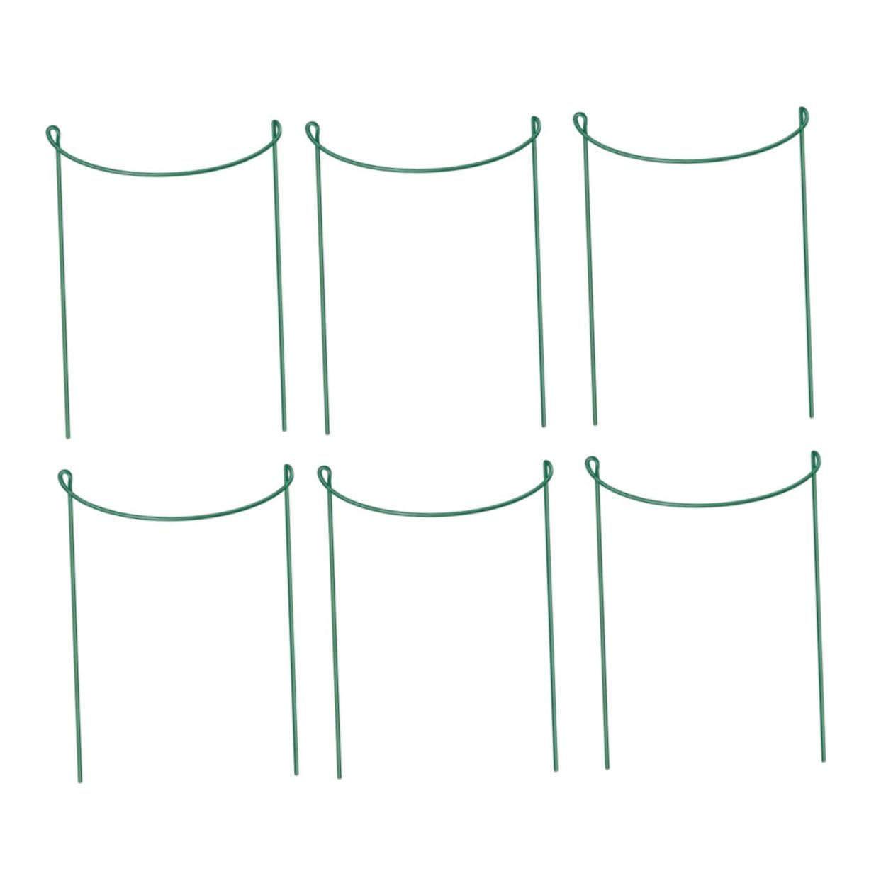 Lot de 6 Tuteurs de Plantes en Fer Vert, Réutilisables, pour Tiges Droites et Végétaux Grimpants, pour Créer Un Espace Vert Individuel au Jardin