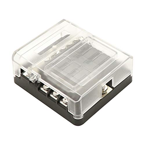 Yorten Suporte de bloco de caixa de fusível de lâmina de 6 vias LED indicador de alerta para barco d