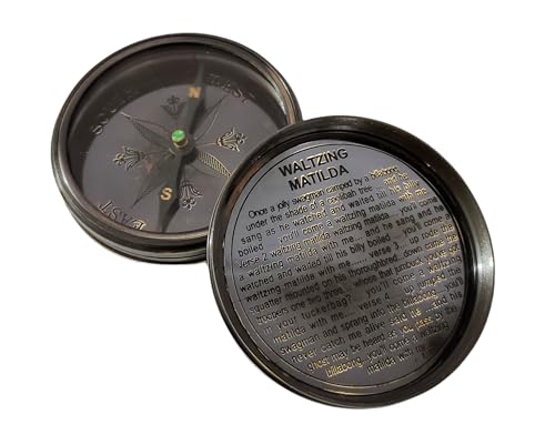 Brújula antigua grabada, coleccionable náutica miniatura 1