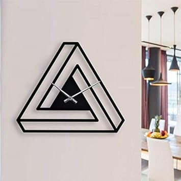 LASAANI Designer Triangle ACP Waterproof Wall Clock (ROMAN0031, Black)