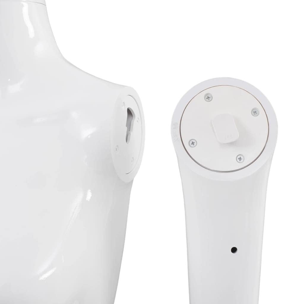 vidaXL Maniquí de Mujer Completo Base de Vidrio Blanco Brillante 175cm
