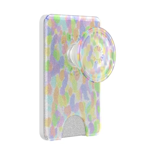 Image of PopSockets Phone Wallet for MagSafe, Phone Card Holder with Grip, Rainbow - Rainbow Glass