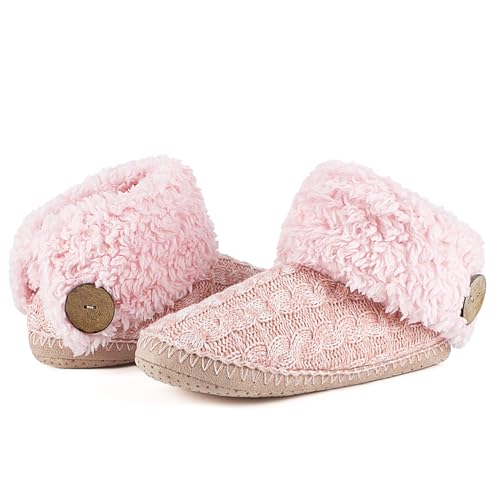 Image of cosyone1997 Cable Knit Slipper Socks for Women Non Slip Soft Sole | Fuzzy sherpa lining, gripper dots, flexible bootie coverage and machine washable care for warm, comfortable indoor wear