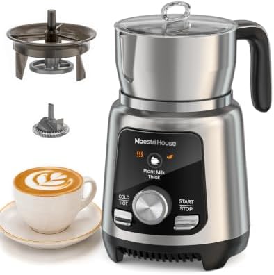 Maestri House IH Milchaufschäumer, 500 ml, geräuscharmer Milchaufschäumer und elektrischer Milchaufschäumer für Kaffee, Cappuccino, Macchiato, Latte Art, spülmaschinenfest, LED-Anz