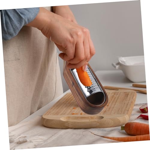 Rallador multiusos de acero inoxidable y mango de madera miniatura 4