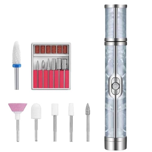 Electric Nail File,Toe Nail Grinder Kit for Thick Nails,4 Speeds Cordless Acrylic Nail Tool,12 Sanding Heads Nail Grinder for Women