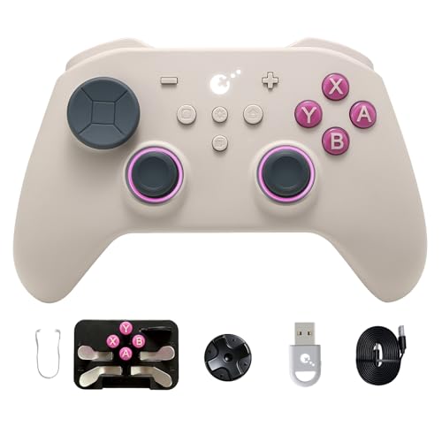 Image of GuliKit TT PRO Bluetooth Controller For Switch 2 /PC /Android /iOS - Ultra Fast Wireless Gamepad with Tension Adjustable TMR Joysticks,Micro /Hall Triggers,4 Rear Paddles,Switch 1 /2 Wake-Up,Multi-functional Adapter