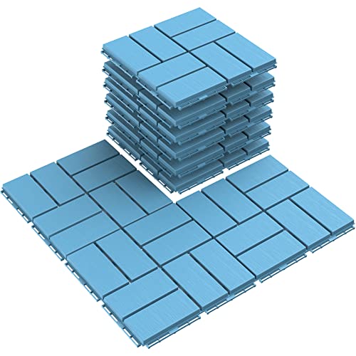 Goovilla Plastic Interlocking Deck Tiles, 9 Pack Outdoor Patio Flooring,