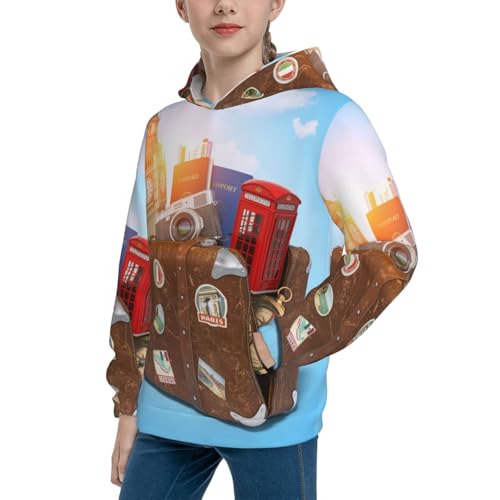 Trip to London Kid Hoodies Boys Sweatshirts Girls Pullover with Pocket2