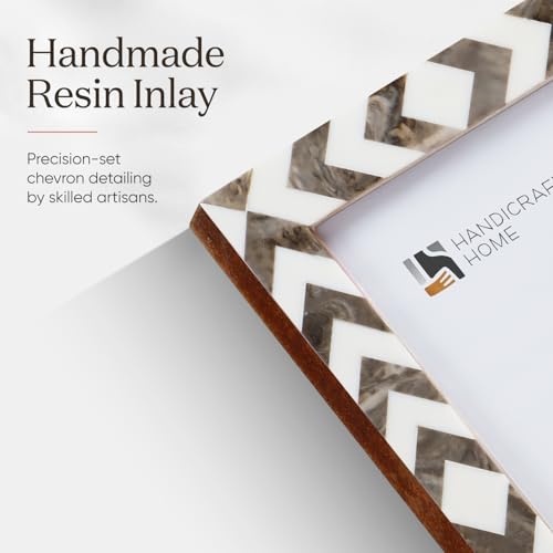 Image of Handicrafts Home Cortica 4x6 Picture Frame Set of 2, Vintage Photo Frames for Wall or Tabletop Display, Family Wall Decor, Gallery Wall Frame Set, Wall Display-Resin Inlay.Candy Cane Collection.
