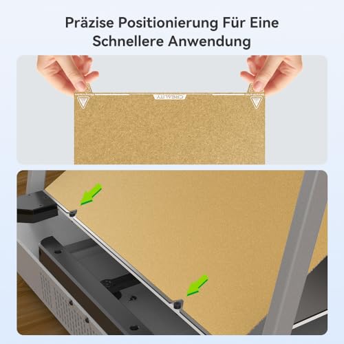 Creality Gold PEI Matte Druckplatte für 3D-Drucker, hohe Temperaturbeständigkeit, Verschleißfestigkeit und hohe Festigkeit, einfach abzudrücken und an Ender 3 V3 Plus / K1 Max anzupassen