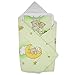 Produktbild BlueberryShop Wickeldecke mit Kissen | Baumwolldecke | Schlafsack für Neugeborene von 0 bis 3 Monaten | Perfekt als Geschenk für Baby Shower | 78 x 78 cm | Grün Bär auf der Leiter