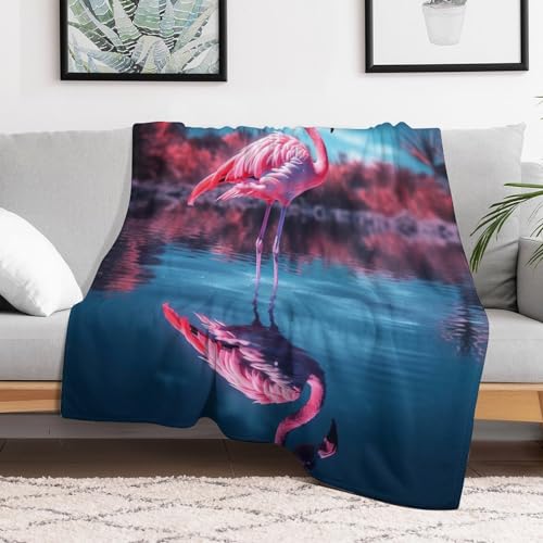 Couverture en flannel haut de gamme impression 3D flamant - 3