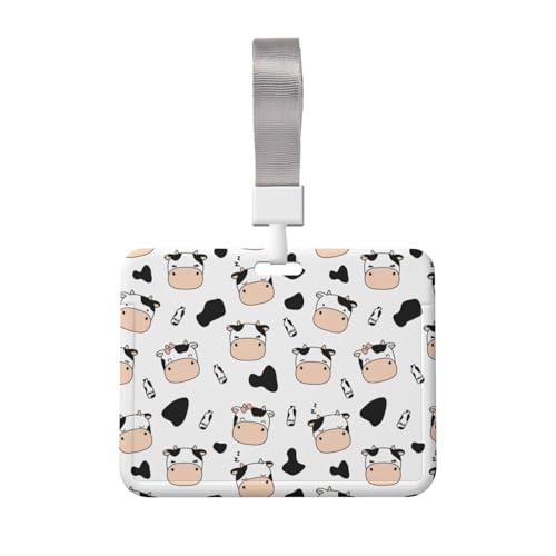 IDカードホルダー 牛乳柄 名刺ホルダー ネームホルダー 名札ケース 定期ケース 薄型 吊り下げ名札 IDカードケース おしゃれ パスケース 社員証 学生証 通勤 通学 贈り物