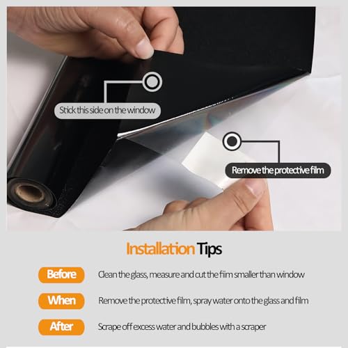 ZHMRROAD Blackout Window Film Total Light Blocking 17.5 x 78.7 inches - image 7