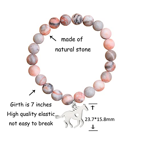Baydurcan Horse Gifts for Teens, Horse Bracelets Birthday Gifts for Women Teens Nature Stone Bracelet2