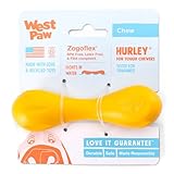 WEST PAW Hurley Dog Bone Chew Toy for Tough Chewers- Safe and Durable Fetch and Chew Toy for Dogs- Dishwasher Safe, Lightweight, Floatable, Made in USA - for Small Dogs - Sunflower Yellow, XS