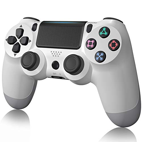 Controller for PS4 Wireless Playstation 4 Controller with Dual Vibration/Speaker/Gyro/Audio Jack Remote Controller Gamepad for PS4/Slim/Pro(White)