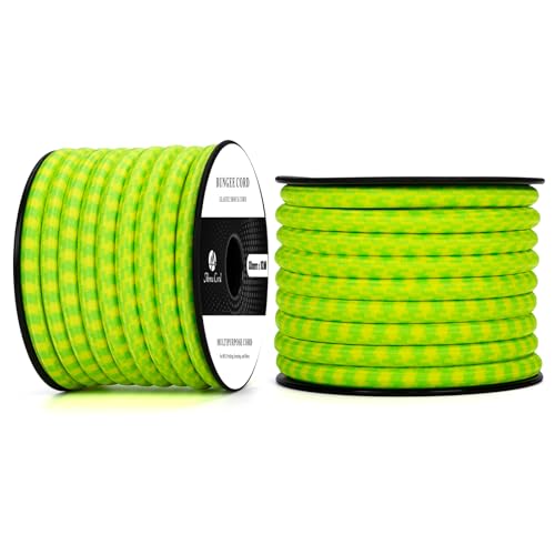 Abma Cord Bungee Cord 10mm 10M Elastic Shock Cord 100% Stretch Elastic Bungee Rope for Tarpaulin Trailer, Backpack, Tent Pole