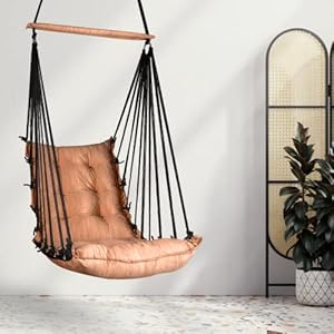 Curio Centre Cotton Swinging Hammock Hanging Swing Chair/Hammock Swing for Adults & Kids /Swing for Indoor Outdoor, Garden & Patio/Durable Portable Jhula/Swing for Home – Copper