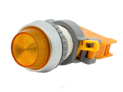 Alpinetech PLN-22A Amber 22mm 120V AC/DC LED Pilot Panel Indicator Light