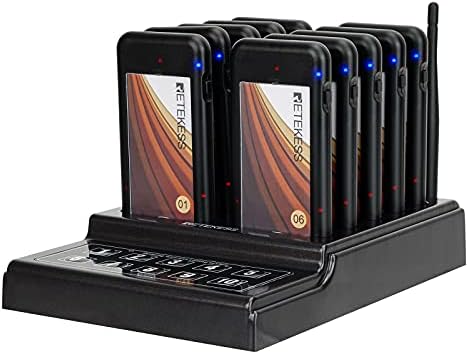 Retekess TD174 Restaurant Pager System, Long Working Distance Pager, Restaurant Waiting Buzzers,10 Guest Pagers for Food Truck, Restaurant, Food Court