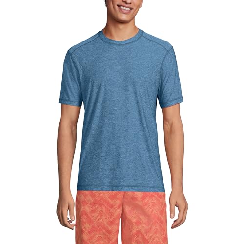 Lands' End Men's Short Sleeve Swim Tee Rash Guard