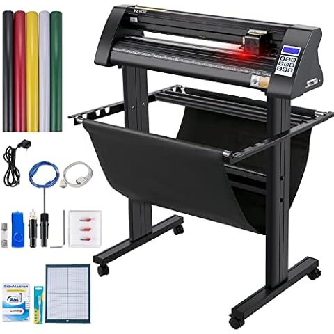 VEVOR Plóter de Corte de Vinilo 720 mm Luz Guía LED Signmaster Label Maker Plotter de Corte de Vinilo 15-800 mm/s para Campo de Publicidad Decoración Variada Artesanía Fabricación de Etiqueta Cover
