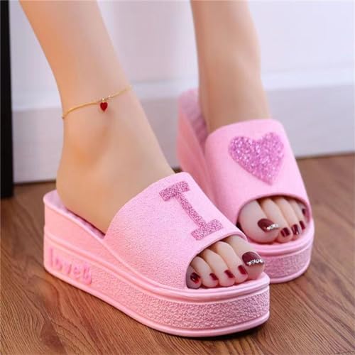Cute “Love” Summer Slippers for Women Clean Girl Aesthetic Hotel-Style Comfort Adorable and Cozy Indoor Footwear2
