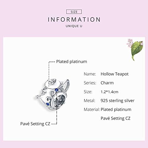 Teapot Cup Charm Original 925 Sterling Silver Bead for Bracelets Christmas Charm for Her Mom Wife - Image 3