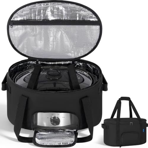 Image of Insulated Slow Cooker Carry Bag for 6-8 Quart CrockPot and Hamilton Beach
