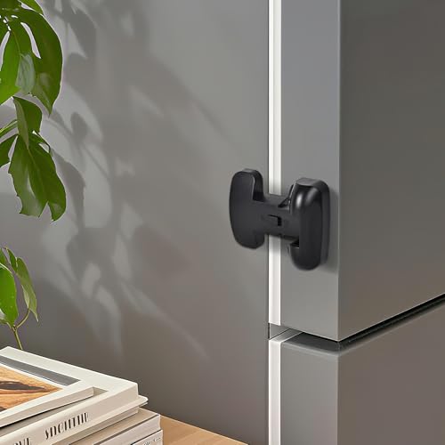Refrigerator Fridge Door Lock for Kids Child Safety Locks for Doors Freezer Door Lock Easy to Install Keep Door Closed Child Proof Refrigerator,Freezer Door Lock 1 pack, Black