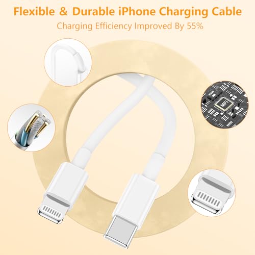 Image of (6ft+10ft) iPhone Charger Fast Charging for iPhone 14 13 12 Fast Charger,20W USB C Wall Charger with Type C to Lightning Cord for i Phone 13 /14 /12 Pro Max Plus /11,iPad-2Pack