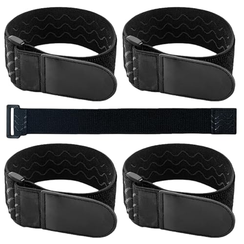 4 Pièces sangles Elastiques, 40 cm x 2 cm Sangle scratch, Sangles Attache Cable, Attache Cable, Extra Larges et Particulièrement Sûres pour Vélos, Sacs, Équipements d'Entraînement, Câbles et Plus