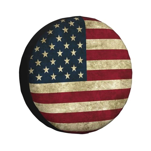 Image of Spare Tire Cover American Flag Wheel Covers USA Flag Weatherproof Universal Wheel Protectors for Rv SUV Camper Travel Trailer 15 Inch