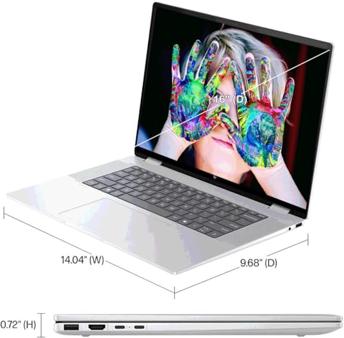 Image of HP Envy 2-in-1 Laptop, 16 inch Wide Ultra XGA (1920 x 1200) Touchscreen, Intel Core Ultra 5-16GB Memory, 512GB PCIe SSD, 5MP IR Camera, Thunderbolt 4, Windows 11, w /Stylus (16GB RAM | 512GB PCIe SSD)