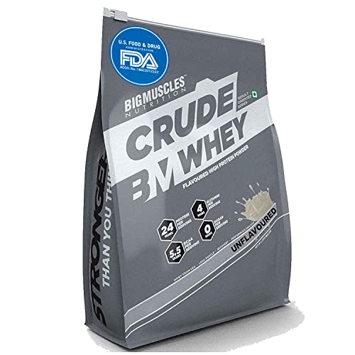 Image of Bigmuscles Nutrition Crude Whey 2kg & Bigmuscles Nutrition Glutamine Powder [ 30 Servings] 150 gm