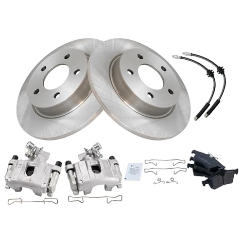 Image of TRQ Rear Brake Pad and Rotor Set Ceramic Calipers Compatible with 2009-2013 Mazda 3