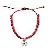GIMMEDAT Soccer Jewelry Charm Bracelet Adjustable 7 Colors Bracelet 100% Waterproof Girls Sports Mom