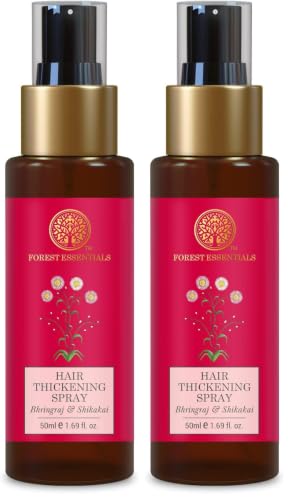 Image of Forest Essentials Hair Thickening Spray Bhringraj & Shikakai | Volumizing Spray for Thicker, Fuller Hair | With Vitamin B5 & Keratin | Reduces Hair Fall (Pack of 2)