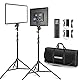 NEEWER 18 LED Videolicht Panel Set, Streaming licht mit 2 STK 45W Dimmbar Zweifarbig, mit Fernbedienung & Lichtständer, 3200K-5600K Weiches Videoleuchte CRI 97+ 4800Lux für YouTube Kamera Fotografie