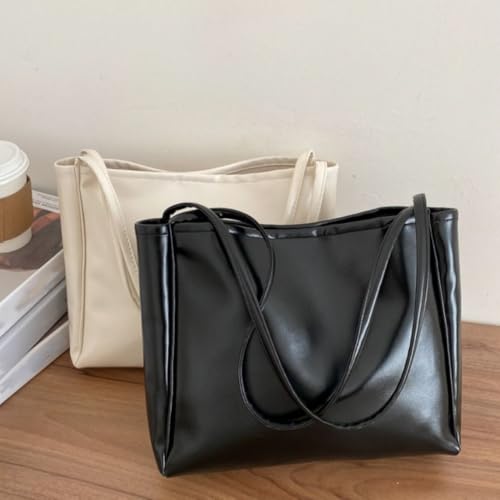 Handbags Large Capacity PU Durable Shoulder Women Black2