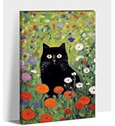 Vintage Monet Canvas Wall Art, Famous Oil Paintings Artists Monet's Style Black Cat Poster, Funny...