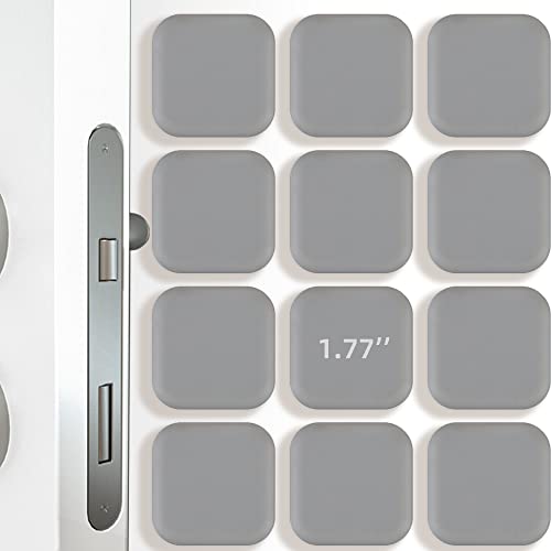 [12 Pack] [Gray] Door Stoppers Wall Protector, Silicone Door Bumper, Self-Adhesive Wall Shield, Door Slamming Silencer, Door Knob Guard For Home, Office, School #TOP21