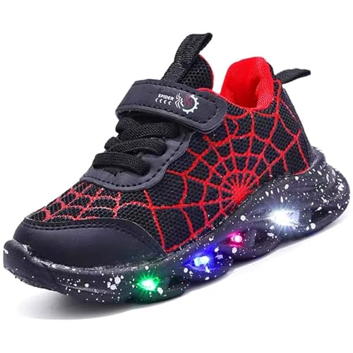 Vorkhuaeri Chaussures Lumineuses pour Garçons et Filles, Baskets de Marche LED Enfants, Baskets Clignotantes Mode, Chaussures Course Athlétiques (26,A-Black)