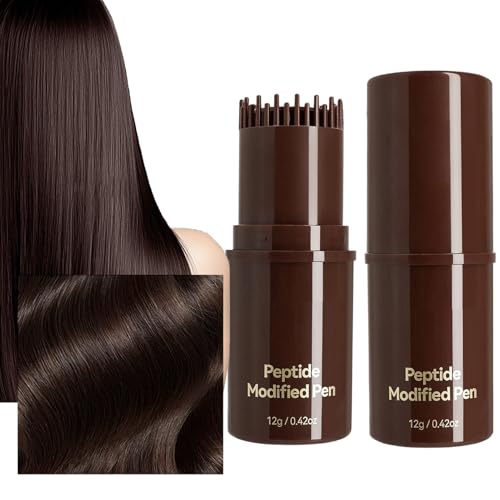 ヘアダイ コーム,携帯用 長持ち アプリケーター - 二合一植物性白髪染めペン | スタイリング グルーミング ロング ホーム サロン 旅行 誕生日 結婚式 スタイリスト 女性 男性用