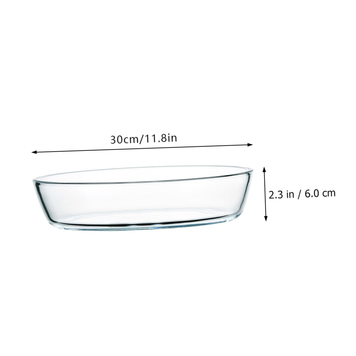Hohopeti Ovales Glas backblech Hitzebeständig Mikrowellengeeignet Spülmaschinenfest Küchenhelfer für Auflauf Salat Obst Transparent und Glatt
