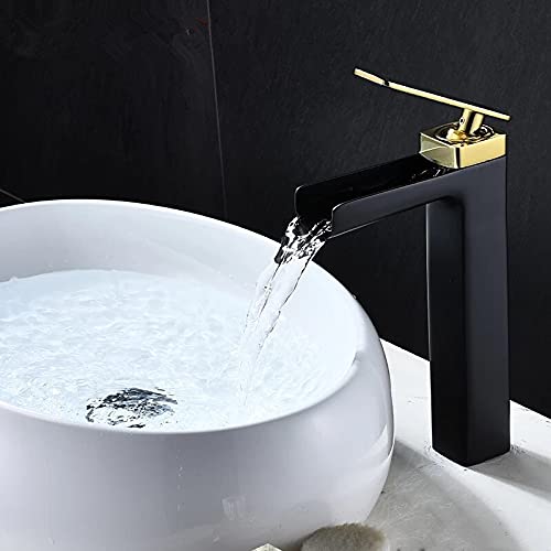 Robinet de lavabo cascade eau chaude et froide avec mitigeur blanc chromé