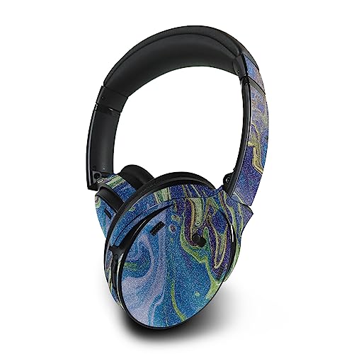 Image of MightySkins Glossy Glitter Skin Compatible With Bose QuietComfort 45 Headphones - Blue Pour | Protective, Durable High-Gloss Glitter Finish | Easy to Apply, Remove, and Change Styles | Made in The USA